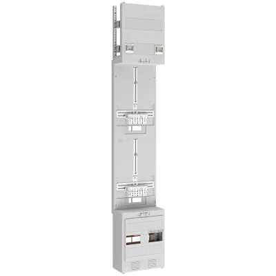 ABN Zählerplatz Z19620 | 3Pkt 2Z | 2-stöckig | 5-polig | sperrbarer HS/ZSK | 250x1350mm | Verdrahtung | IP20 | weiß
