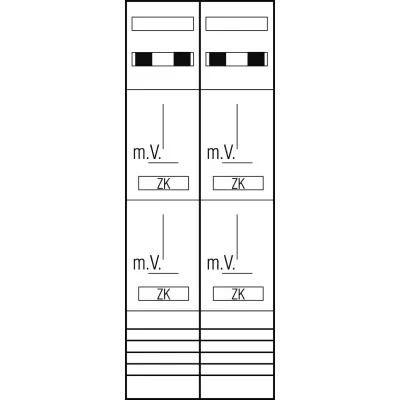 ABN Zählerplatz Z29640 | 3-Punkt 4-fach | Hauptschalter sperrbar | 2-stöckig | 5-polig | 500x1350mm | IP20 | weiß
