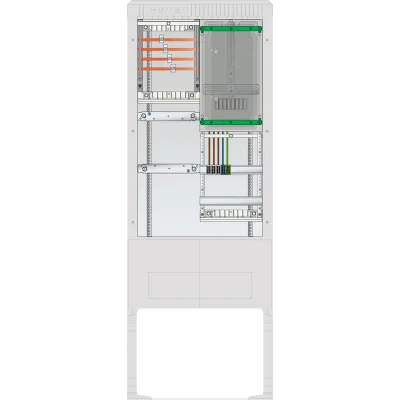 ABN Zähleranschlusssäule SZ175ZZ1401 1 Zählerplatz 4-polig | Aufputz | Kunststoff | IP44 | 1-stöckig | grau RAL7035