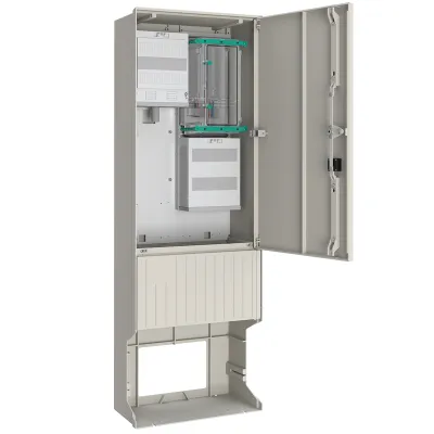 ABN Zähleranschlusssäule SZ175ZZ1401 1 Zählerplatz 4-polig | Aufputz | Kunststoff | IP44 | 1-stöckig | grau RAL7035