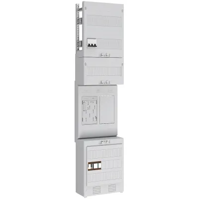 ABN Zählerplatz eHZ 1Z 1R EZ17811 | elektronischer Haushaltszähler | 5-polig | 63A | 250x1050mm | IP20 | weiß