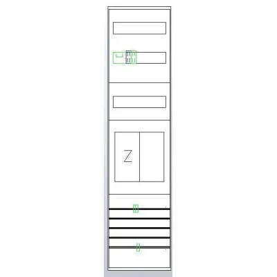 ABN Zählerplatz eHZ 1Z 1R EZ17811 | elektronischer Haushaltszähler | 5-polig | 63A | 250x1050mm | IP20 | weiß