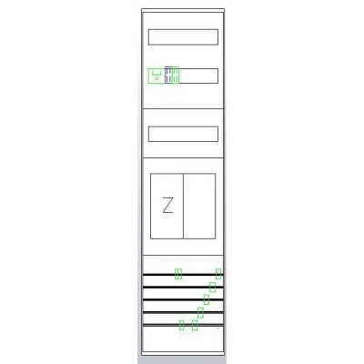 ABN Zählerplatz eHZ 1Z(44A) EZ17210D | 5-polig | sperrbarer Hauptschalter | 250x1050mm | verdrahtet | IP20 | weiß