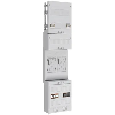 ABN Zählerplatz eHZ 2Z EZ17420 | 2-fach Zählerfeld | 5-polig | sperrbarer HS/OKK | 1050x250mm | IP20 | weiß
