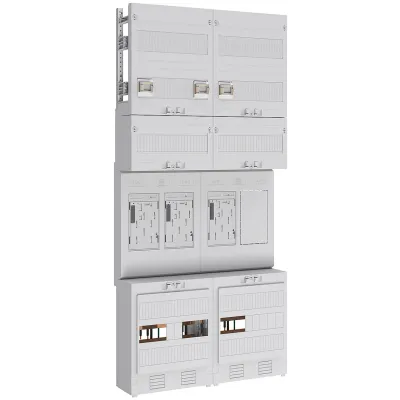 ABN Zählerplatz eHZ 3Z 1R EZ27431 | 5-polig | 1050x500mm | mit Verdrahtung | 63A | 4 Reihen | IP20 | weiß
