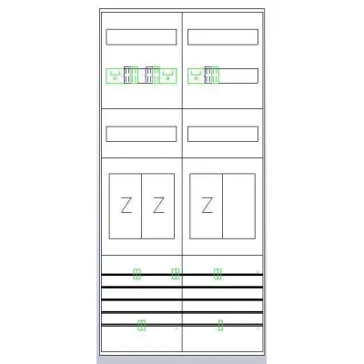 ABN Zählerplatz eHZ 3Z 1R EZ27431 | 5-polig | 1050x500mm | mit Verdrahtung | 63A | 4 Reihen | IP20 | weiß