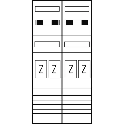 ABN Zählerplatz eHZ 4Z EZ27440 | 4 Zähler | 5-polig | sperrbarer HS/OKK | 500x1050mm | Verdrahtet | IP20 | weiß