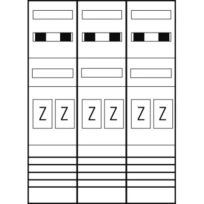 ABN Zählerplatz eHZ 6-fach EZ37860 | Zählerschrank 5-polig mit Verdrahtung | 750x1050mm | 63A | IP20 | weiß