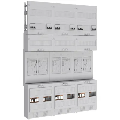 ABN Zählerplatz eHZ 6-fach EZ37860 | Zählerschrank 5-polig mit Verdrahtung | 750x1050mm | 63A | IP20 | weiß