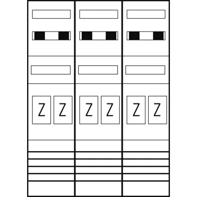 ABN Zählerplatz eHZ 6Z EZ37260 | Zählerfeld 6-fach | sperrbarer Hauptschalter 5-polig | 750x1050mm | RAL9002 | IP20