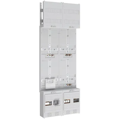 ABN Zählerplatz Z29730Z | Komplettfeld 3 Zähler 1 T Zählerschrank | HLAK/Kanal | IP43 | SK2 | 5-polig | 500x1350x210mm