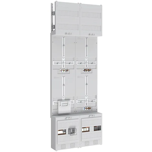 ABN Zählerplatz Z29730Z | Komplettfeld 3 Zähler 1 T Zählerschrank | HLAK/Kanal | IP43 | SK2 | 5-polig | 500x1350x210mm