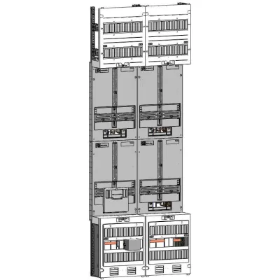 ABN Zählerplatz Z29730Z | Komplettfeld 3 Zähler 1 T Zählerschrank | HLAK/Kanal | IP43 | SK2 | 5-polig | 500x1350x210mm