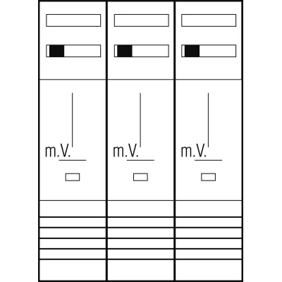 ABN Zählerplatz Z37730 | 3-fach | 1-stöckig | mit Verdrahtung | 5-polige Sammelschiene | 750x1050mm | weiß RAL9002