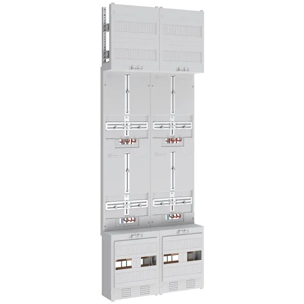 ABN Zählerplatz 3-Punkt 4Z Z29140 | 5-polig | mit Klemmstein | 2-stöckig | 500x1350mm | verdrahtet | geschlossen