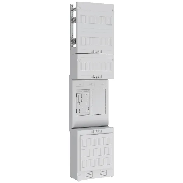 ABN Zählerplatz eHZ 1Z EZ17110D | elektronischer Haushaltszähler | 1 Zählerplatz | 44A | 5-polig | 250x1050mm | weiß