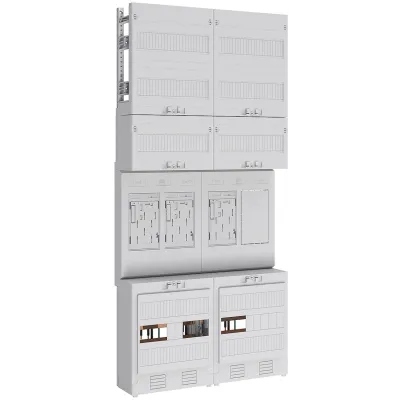 ABN Zählerplatz eHZ EZ27131 | 3Z 1R mit HLAK | 5-polig | verdrahtet | 500x1050mm | IP20 | weiß
