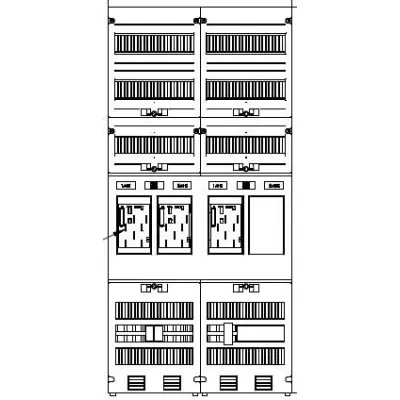 ABN Zählerplatz eHZ 3Z 1R EZ27331 | 5-polig | HLAK/OKK | 500x1050mm | 63A | mit Verdrahtung | weiß | IP20