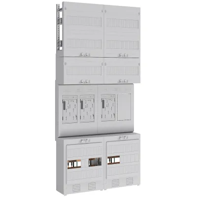 ABN Zählerplatz eHZ 3Z 1R EZ27331 | 5-polig | HLAK/OKK | 500x1050mm | 63A | mit Verdrahtung | weiß | IP20