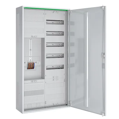 ABN Zählerschrank ABNRS207Z0011 | Komplettschrank 1-stöckig 2 Feld | 1 Zählerplatz | APZ RJ45 | IP44 | 1100x550x210 mm