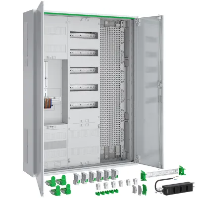 ABN Zählerschrank ABNRS307Z0171 | Komplettschrank 1 Zählerplatz | 3 Felder | 5 Reihen | IP44 | Stahl