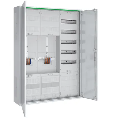 ABN Zählerschrank ABNRS307Z0012 | 2 Zählerplätze | 3 Felder | 5-reihig | APZ | IP44 | 800x1100x210 mm | 63A | Aufputz/UP