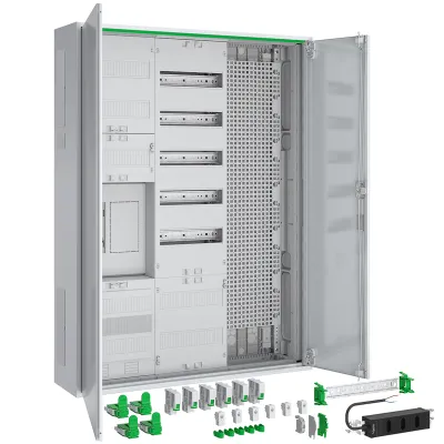 ABN Zählerschrank ABNRS307E0131 | eHZ Komplettschrank 1 Zählerplatz | 3 Felder | 5 Reihen | AP/UP | IP44 | Stahl weiß