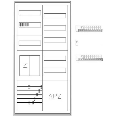 ABN Zählerschrank S27EB111V2S | 1 Zählerplatz | 5 Reihen | eHZ | IP43 | Stahl | Aufputz/Unterputz | Weiß