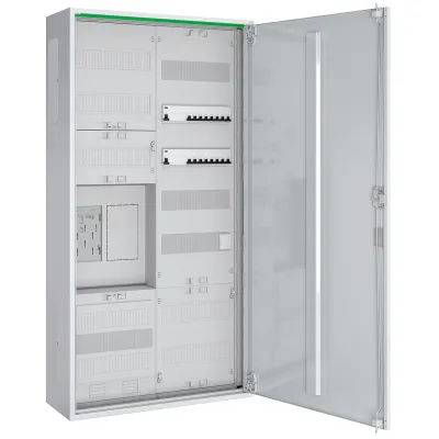 ABN Zählerschrank Komplettschrank ABNRS207E0611 | eHZ 1 Zählerplatz | 5-reihig | IP44 | Aufputz/Unterputz | Stahl weiß