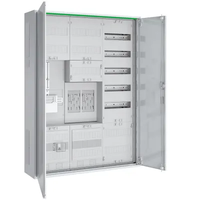 ABN Zählerschrank ABNRS307E0212 | eHZ | 2 Zählerplätze | 1 TSG-Platz | 3 Felder | IP44 | 63A