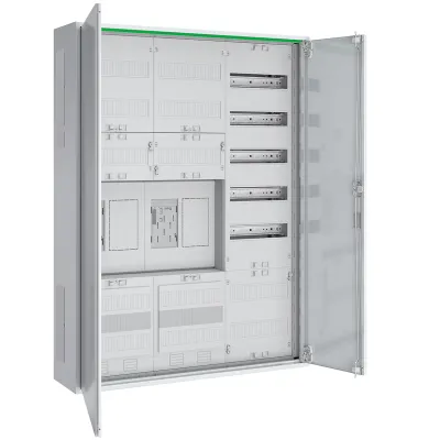 ABN Zählerschrank ABNRS307E0032 | eHZ Komplettschrank 2 Zählerplätze | 3 Felder | AP/UP | 800x1100x210 mm | IP44 | weiß