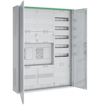 ABN Zählerschrank ABNRS307E0012 | eHZ | 2 Zählerplätze | 3 Felder | 5-reihig | IP44 | Aufputz | 800x1100x210 mm
