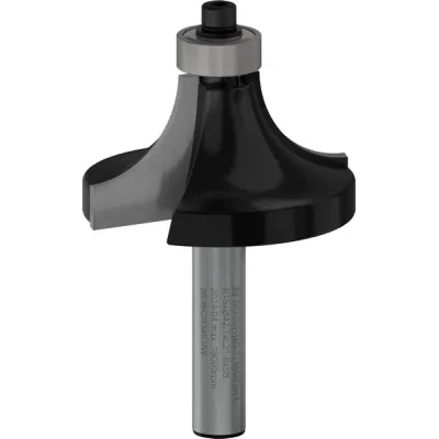 Bosch Abrundfräser 2608628345 | 8 mm Schaft | Radius 15 mm | Fräsdurchmesser 42,7 mm | Wolframcarbid | für Holz | Silber