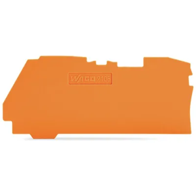 WAGO Abschluss- und Zwischenplatte 2106-1292 | Reihenklemmen Zubehör | 1 mm stark | rastbar | UL 94 V0 | orange