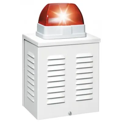 ABUS Kombisignalgeber-Attrappe SG3210 | Alarm Sirene Dummy für Außeneinsatz | wetterfest | täuschend echt | Weiß/Rot