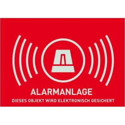 ABUS Warnaufkleber Alarm AU1323 191282 | Reflektierend | beidseitig bedruckt | witterungsbeständig | 74x52,5mm | Silber