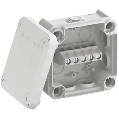 OBO Bettermann Kabelabzweigkasten T 60 KL 2007434 | Abzweigdose IP66 | 114x114x57mm | 6mm² | Kunststoff | lichtgrau