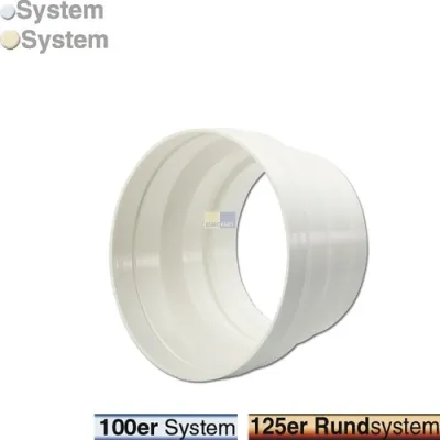 Adapter 100/125erØ für Abluftschlauch Rohr Belüftungstechnik