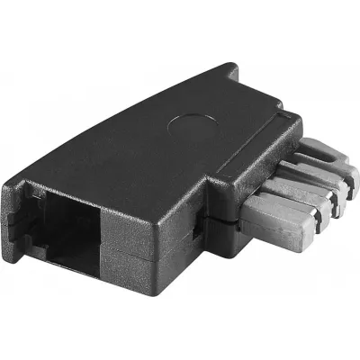 goobay Adapter TAE-N-Stecker auf RJ11 6P4C | Modell 50308 | Telefonadapter | schwarz