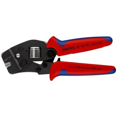 KNIPEX Crimpzange 97 53 08 | selbsteinstellend für Aderendhülsen 0,08–10 mm² | Vierkantpressung | 190 mm