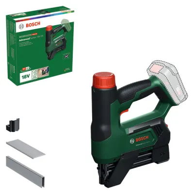 Bosch Akku-Tacker AdvancedTacker 18V-25 06032A7100 | 2-in-1 Klammerer/Nagler | 18V | ohne Akku/Ladegerät | grün/schwarz