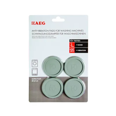 AEG Schwingungsdämpfer A4WZPA02 für Waschmaschine & Trockner | 4er Set Gummi Antivibrationskissen Ø45mm grau