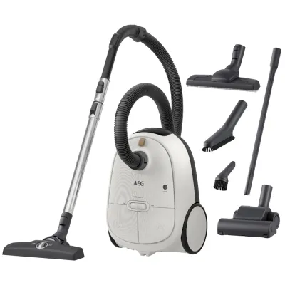 AEG Staubsauger mit Beutel AB61H6SW | Allergy Plus Filter | HEPA | 12m Aktionsradius | Turbodüse | 850W | 3,5L | Weiß