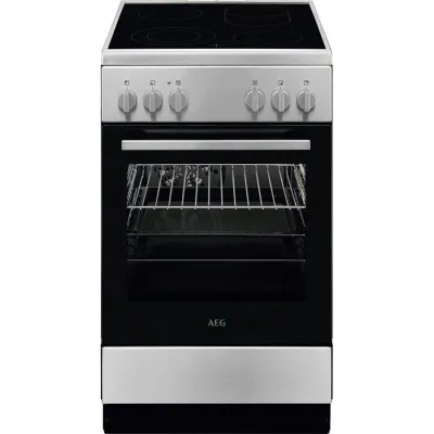 AEG Standherd CCB54093BM Elektroherd 50cm | 4 Kochzonen Keramik | 8 Heizarten | Umluft | Energieeffizienz A | Edelstahl