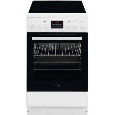 AEG Standherd CCB54483BW | 50cm Glaskeramik-Kochfeld | Multifunktionsbackofen | 4 Kochzonen | Energieklasse A