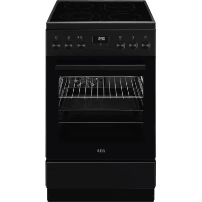 AEG Standherd CCB54492BB | 50 cm | Glaskeramik 4 Zonen | 8 Heizarten | A | 57 l | Matt Black