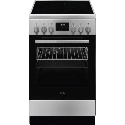 AEG Standherd CCB544BGBM | Glaskeramik-Kochfeld 50cm | 4 Kochzonen | Heißluft | Timer | Energieeffizienz A | Edelstahl