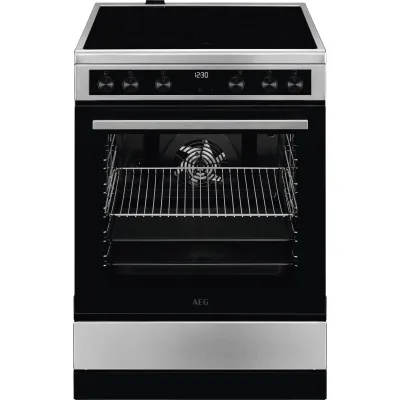 AEG Standherd CCB644BGBM | Glaskeramik-Kochfeld 60 cm | 4 Kochzonen | Backofen 73 l | Edelstahl, B-Ware