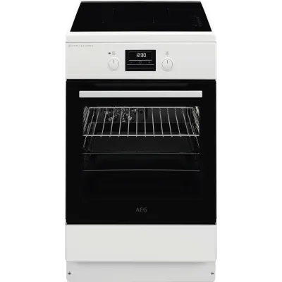 AEG Standherd Induktion CIB56494BW | 50 cm | SteamBake | AirFry | 4 Kochzonen | 58 l Backofen | Energieklasse A | Weiß