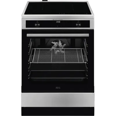 AEG Standherd CIB6643BBM | Induktion 4 Zonen | SteamBake | AirFry | 73L Backofen | A | Edelstahl | 60 cm